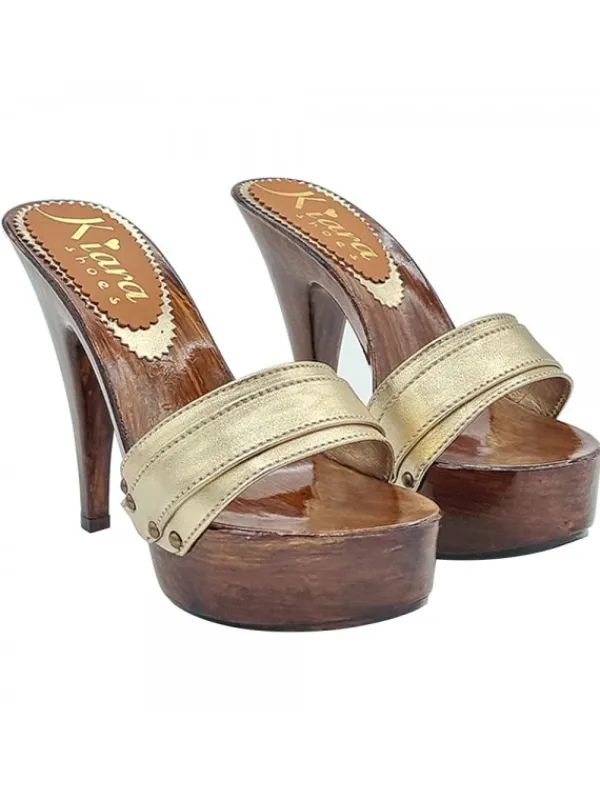 Kiara Shoes ZOCCOLI IN PELLE CON... Oro Best