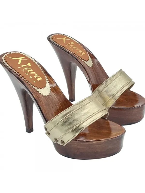 Kiara Shoes ZOCCOLI IN PELLE CON... Oro Best