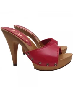 Kiara Shoes ZOCCOLI IN PELLE CON... Rosso