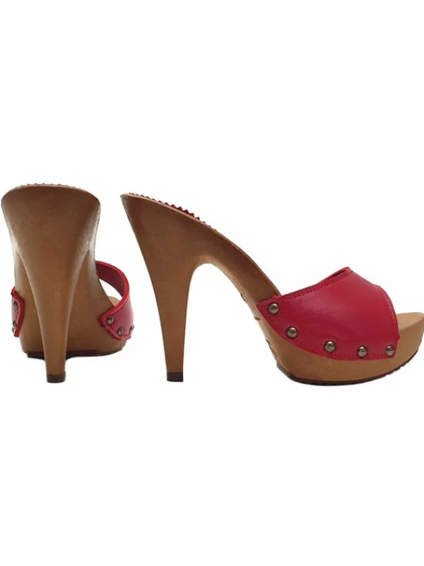 Kiara Shoes ZOCCOLI IN PELLE CON... Rosso