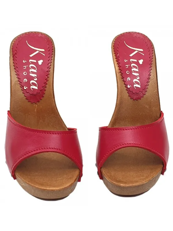 Kiara Shoes ZOCCOLI IN PELLE CON... Rosso