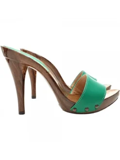 Kiara Shoes ZOCCOLI IN PELLE ... Verde Discount