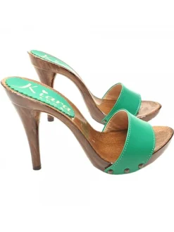 Kiara Shoes ZOCCOLI IN PELLE ... Verde Discount