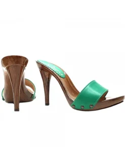 Kiara Shoes ZOCCOLI IN PELLE ... Verde Discount