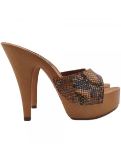 Kiara Shoes ZOCCOLI IN PITONE NOCCIOLA