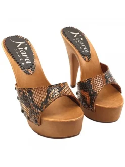 Kiara Shoes ZOCCOLI IN PITONE NOCCIOLA