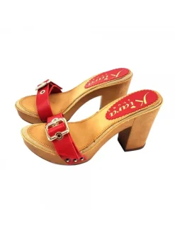 Kiara Shoes ZOCCOLI IN TACCO 10 CM Rosso New