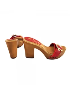 Kiara Shoes ZOCCOLI IN TACCO 10 CM Rosso New