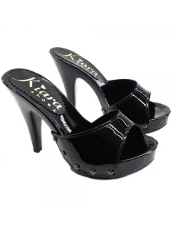 Kiara Shoes ZOCCOLI IN VERNICE NERA CON... Nero Online