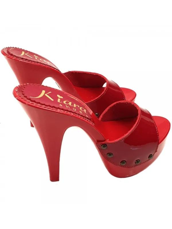 Kiara Shoes ZOCCOLI IN VERNICE ROSSA Rosso Clearance