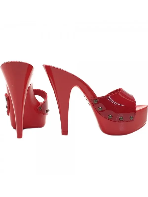 Kiara Shoes ZOCCOLI IN VERNICE ROSSA Rosso Clearance