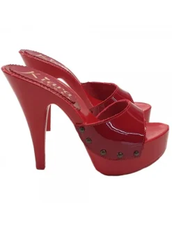Kiara Shoes ZOCCOLI IN VERNICE ROSSA Rosso Clearance
