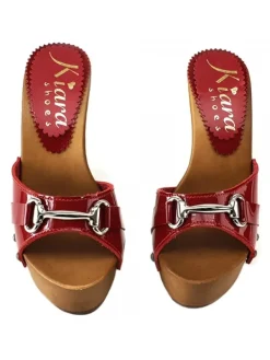 Kiara Shoes ZOCCOLI IN VERNICE ROSSA... Rosso