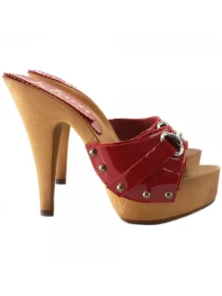 Kiara Shoes ZOCCOLI IN VERNICE ROSSA... Rosso