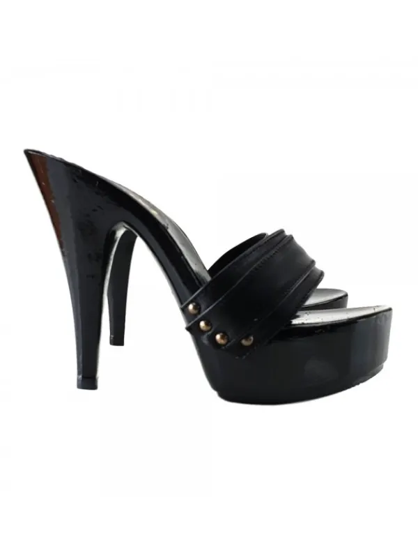 Kiara Shoes ZOCCOLI LACCATI NERI IN... Nero Hot