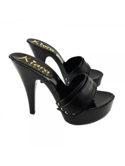 Kiara Shoes ZOCCOLI LACCATI NERI IN... Nero Hot