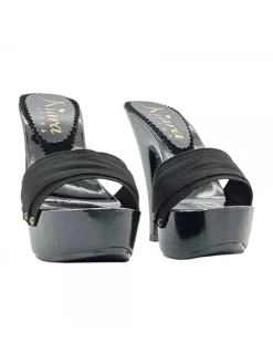 Kiara Shoes ZOCCOLI LACCATI NERI TACCO 13 Nero Outlet