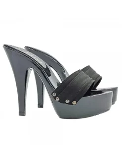 Kiara Shoes ZOCCOLI LACCATI NERI TACCO 13 Nero Outlet