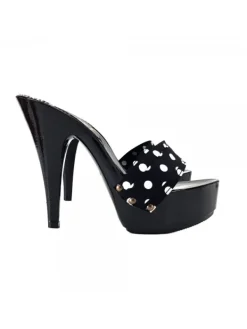 Kiara Shoes ZOCCOLI LACCATI POIS Nero Outlet
