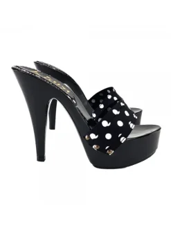 Kiara Shoes ZOCCOLI LACCATI POIS Nero Outlet