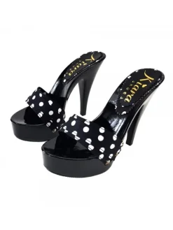 Kiara Shoes ZOCCOLI LACCATI POIS Nero Outlet