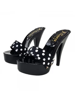Kiara Shoes ZOCCOLI LACCATI POIS Nero Outlet