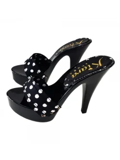 Kiara Shoes ZOCCOLI LACCATI POIS Nero Outlet