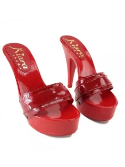 Kiara Shoes ZOCCOLI LACCATI ROSSI TACCO 13 Rosso Outlet