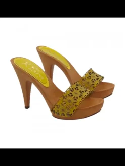 Kiara Shoes ZOCCOLI LASERATI GIALLI... Outlet