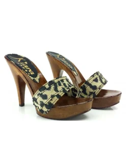 Kiara Shoes ZOCCOLI  LEOPARDATI TACCO 11 Hot