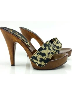 Kiara Shoes ZOCCOLI  LEOPARDATI TACCO 11 Hot