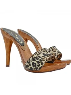 Kiara Shoes ZOCCOLI LEOPARDATI TACCO 12 New
