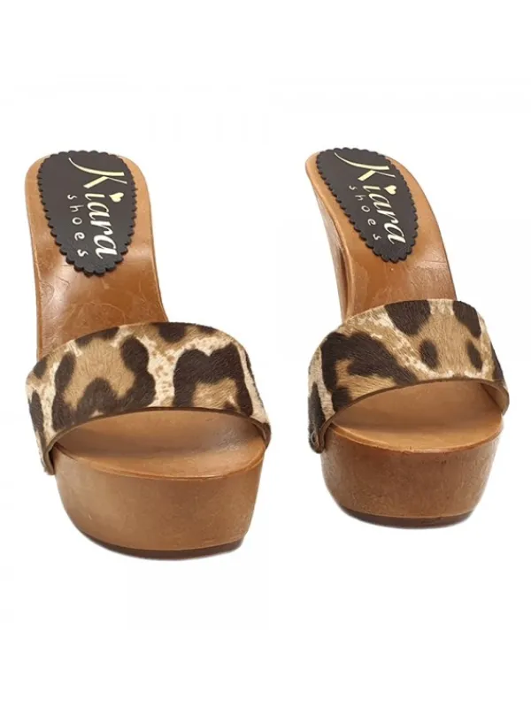 Kiara Shoes ZOCCOLI LEOPARDATI TACCO 13 CM New