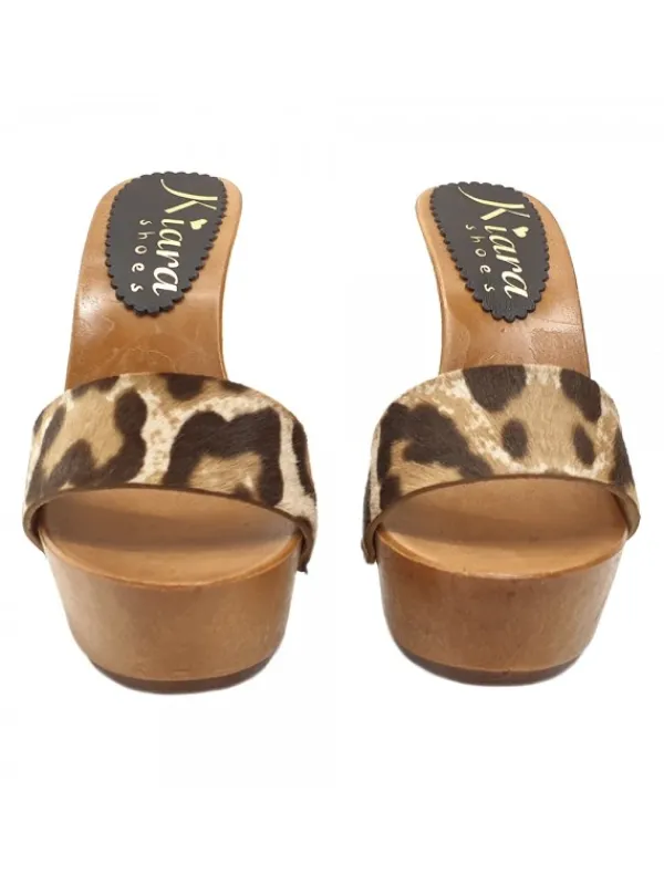 Kiara Shoes ZOCCOLI LEOPARDATI TACCO 13 CM New