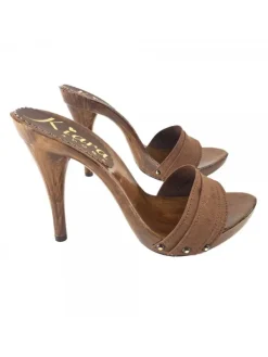 Kiara Shoes ZOCCOLI CON TACCO 12 Marrone Clearance