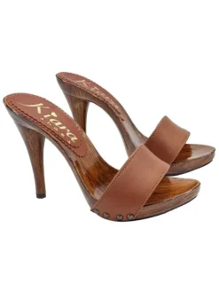 Kiara Shoes ZOCCOLI MARRONI IN PELLE Cuoio Online