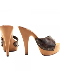 Kiara Shoes ZOCCOLI MARRONI IN PELLE... Marrone Outlet