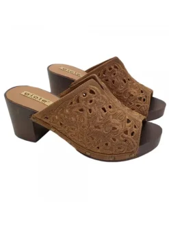 Kiara Shoes ZOCCOLI MARRONI IN PIZZO... Marrone