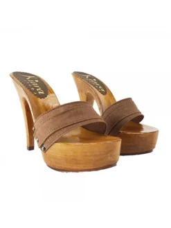 Kiara Shoes ZOCCOLI MARRONI TACCO 13 CM Marrone Outlet
