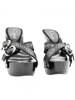 Kiara Shoes ZOCCOLI NERI CON FASCE... Nero