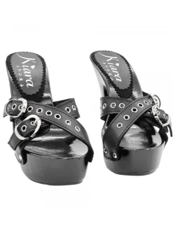 Kiara Shoes ZOCCOLI NERI CON FASCE... Nero