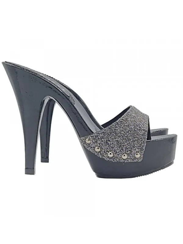 Kiara Shoes ZOCCOLI NERI CON FASCIA... Argento Sale