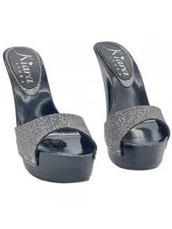 Kiara Shoes ZOCCOLI NERI CON FASCIA... Argento Sale