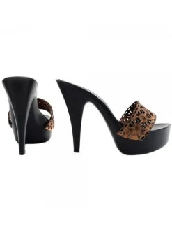 Kiara Shoes ZOCCOLI NERI CON FASCIA... Cuoio
