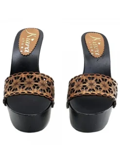Kiara Shoes ZOCCOLI NERI CON FASCIA... Cuoio