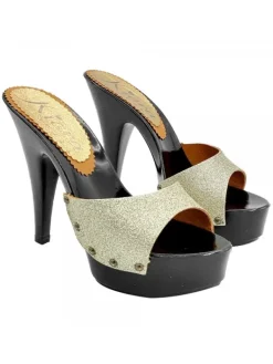 Kiara Shoes ZOCCOLI NERI CON FASCIA ... Oro New