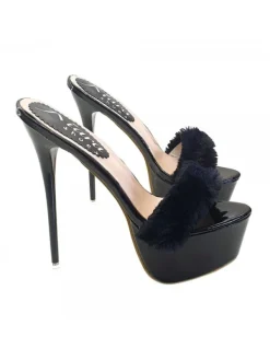 Kiara Shoes ZOCCOLI NERI CON PELLICCIA... Nero Clearance