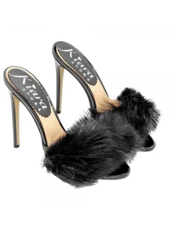 Kiara Shoes ZOCCOLI NERI CON PELLICCIA... Nero Hot