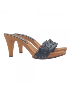 Kiara Shoes Zoccoli neri con tomaia in... Nero New