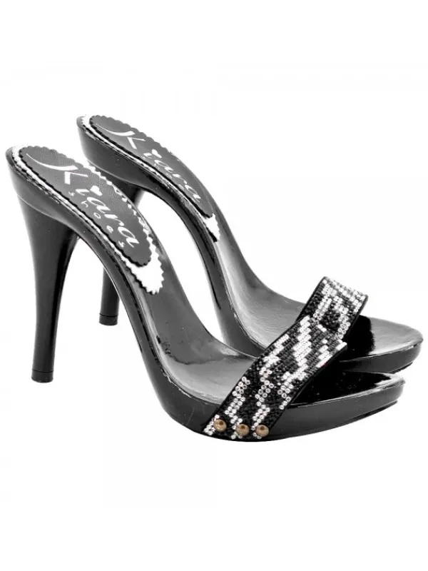 Kiara Shoes ZOCCOLI NERI FASCIA STRASS... Nero Online